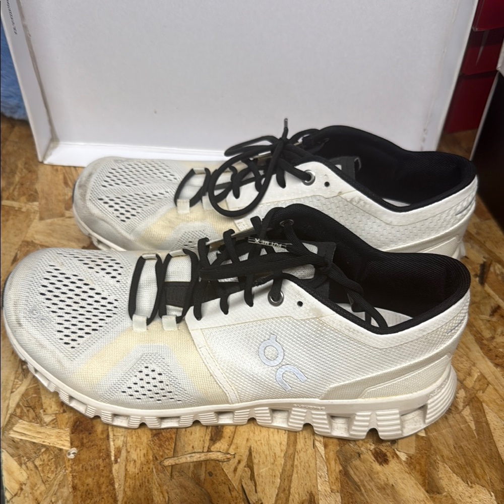 On Running - White and Black Athletic Sneakers